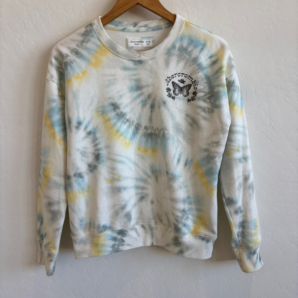 Abercrombie Kids tie-dye pastel Crewneck Sweatshirt , Size 13/14.